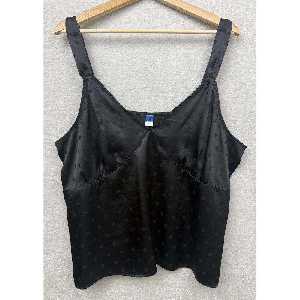 Old Navy Black Stain Polka Dot Cami Tank Y2K Indie Sleaze Camisole Women's XL